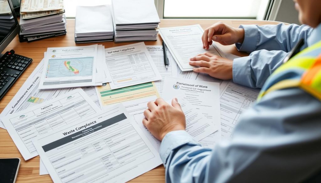 California regulatory compliance documents for waste management